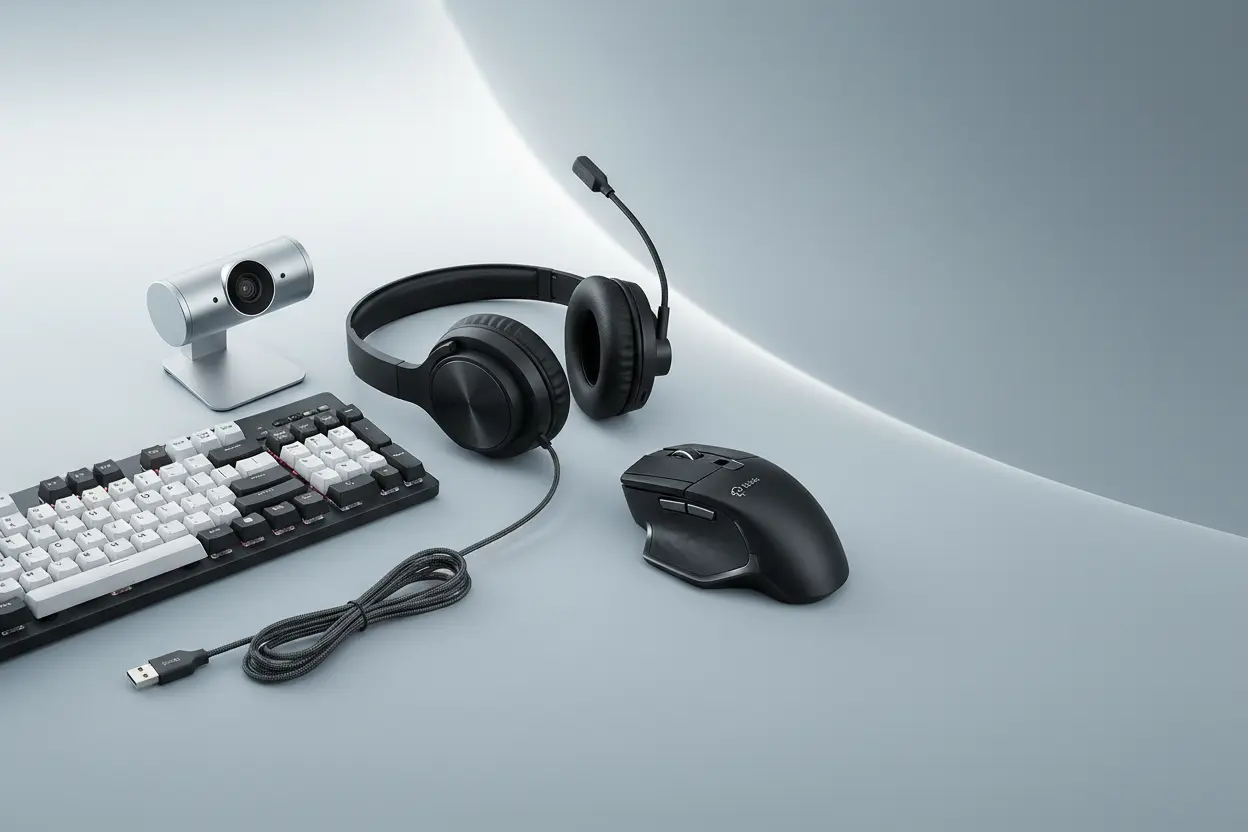 Écran, clavier, souris, casque et périphériques informatiques