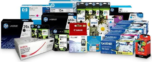 Assortiment de toners et cartouches d’encre professionnels