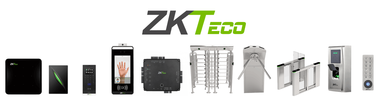 Gamme ZKTeco pour contrôle d'accès, pointage, lecteurs, contrôleurs et tourniquets